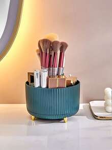 1/2pcs Rotating Pen Holder - Stationery Storage Box - 5 Compartments - Pencils And Pens - School Supplies - Desktop Organizer - Large Capacity Desk Pen Box - Cosmetic Organizer - Multicolor - View 5