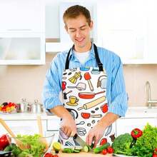 Sosolong Adjustable Waterproof Apron Bib Apron With 2 Pockets Cooking Kitchen Aprons For Women Men Chef - MàuF - Xem 3
