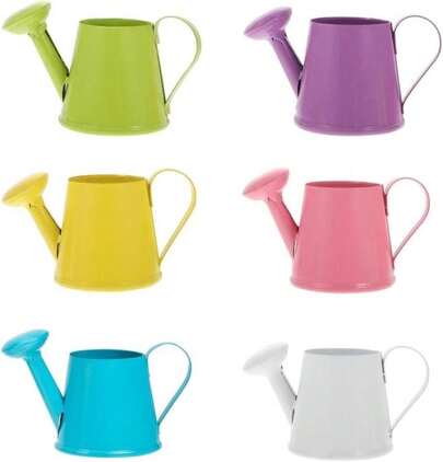 Kisangel 12 Pcs Mini Watering Can Bathtub Beach Kids Outdoor Miniature Watering Pot Bathtub Decor Garden Mini Bucket Pail Small Vessel Child