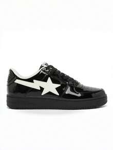 A BATHING APE 真皮经典舒适低帮时尚运动鞋，男女通用 - 黑色 - 查看 3