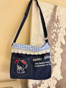 Nova Bolsa de Pelúcia Hello Kitty Sanrio - Bolsa de Telefone Pequena Fofa de Estilo Punk Y2K para Mulheres, Design Único de Bolsa Transversal/Ombro de Estudante, Feita de Tecido de Pelúcia Macio. Design Leve e Portátil, Adequado para Uso Diário, Vida no Campus e Passeios de Lazer. Múltiplas Formas de Usar, Capacidade Suficiente para Telefone e Pequenos Itens. Estética Japonesa na Moda e Adorável, Design de Detalhes Único, Acessório Ideal para Fãs da Sanrio e Meninas. - Multicolorido - Visão 8