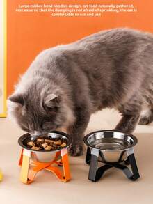 1个高脚不锈钢宠物碗，猫碗，水碗和食碗，防震可拆卸猫碗，高脚颈部保护，适合幼犬、犬、猫等小型宠物饮水和进食，多种颜色可选。 - 500ml - 查看 7