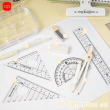 1 Set/8 Piezas Juego de Compás Transparente, Duradero y Resistente a Caídas, Herramienta de Dibujo para la Temporada de Regreso a Clases