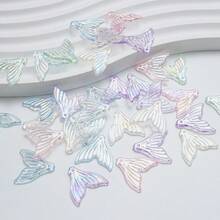 Acrylic Solid Color Iridescent Transparent Bow Bead DIY Handmade Hair Accessories, Earrings, Necklace Craft Supplies - Multicolor - View 3