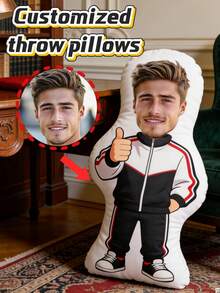 1pc Customized 3D Double-Sided Printed Throw Pillow, Christmas Couple Can Customize Your Face, Body Or Celebrity Photo, Knitted Polyester Fabric, Full Wrap Personalized Portrait, Plush Customized Pillow With Your Pet Photo - Ideal Gift For Animal Lovers, Double-Sided Creative Design, Perfect For Decorating Your Living Room Or Bedroom, Made Of High-Quality Polyester Fiber, Machine Washable. - Multicolor - View 11