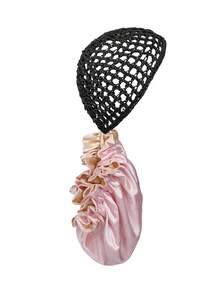 2 In1 Wrap Cap Bonnet Reversible,Adjustable Hair Wrap Cap Nettie Band Net, Double Layered Long Hair Silk Press Set Braid Bonnet For Curly Hair Care - Multicolor - View 12