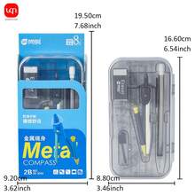 1 pieza Juego de 8 piezas de papelería especial de matemáticas para exámenes, compás de dibujo con guía de dibujo, diseño de almacenamiento de doble capa, temporada de regreso a clases