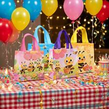 24pcs/12pcs/4pcs Bee Themed Gift Bags, Made Of Non-Polypropylene Material With Sturdy Non-Paper Handles, Cute Birthday Party Supplies, Bulk Party Favors, Baby Shower, Easter Gifts Packaging - Multicolor - View 1