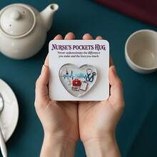 1 Conjunto Cartão de Abraço de Bolso de Enfermeira, Estatueta Inspiradora em Forma de Coração, Token de Abraço com Cartão Encorajador, Adequado para Casa, Decoração de Feriados, Decoração de Quarto e Presente para Amigos - Multicolorido - Visão 5