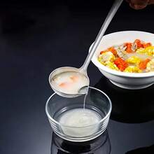 1pc Multi-Function Double-Layer Strainer With Pouring Spout, Oil-Water Separator, Sauce Skimmer & Yogurt Spoon Combo, Long Handle Deep Soup Ladle & Serving Spoon, Durable & Hygienic Kitchen Cooking Essential - Multicolor - View 5