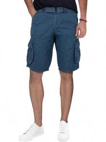Knee Length Classic Fit Multi Pocket-V1-NNAMA Valentine's Day PHKY - 隱藏式按扣口袋 - 馬約利卡藍 - 查看 1