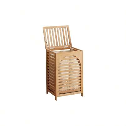 Laundry Hamper With Lid, Large Waterproof Clothes Laundry Basket, Removable Washing Bags With Handles, Clothes Basket Natural