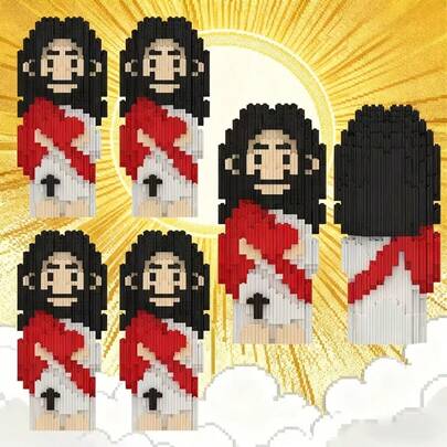 Bộ xếp hình mô-đun Chúa Giê-su 1100 mảnh | Đồ chơi lắp ráp và ghép hình độc đáo, sáng tạo, với các hạt nhỏ | Thích hợp để trang trí văn phòng, tủ và nhà cửa | Quà tặng Giáng sinh