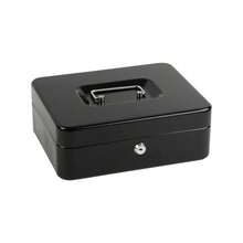1pc Medium Steel Lockable Money Box With Coin Tray, Random Single Or Dual Slot Delivery - Black - View 3