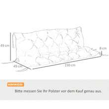 3-Seater Bench Cushion 150 X 98 X 8 Cm, Bench Cushion With Ties, Seat Cushion, Indoor/Outdoor Chair Cushion, Seat Pad, Garden Furniture Cushion, Window Seat Cushion, Swing Cushion, Red - 紅色 - 查看 3