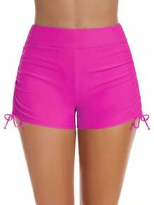 Women's Swim Shorts High Waisted Bathing Suit Bottoms Swimsuit Shorts Swimwear Bikini Board ShortsA Valentine's Day SAOI - 玫紅色 - 查看 6