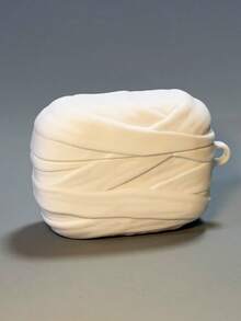 1pc Cute Cartoon Mummy Earphone Case Suitable For AirPods 1/2/3/4, Apple Wireless Bluetooth Earphone Protective Cover, Pro & Pro 2, Funny Silicone Soft Case With Mummy Pendant (Earphones Not Included) - White - View 5