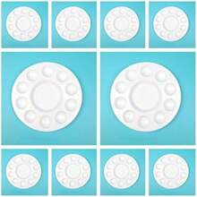 Rackii 10pcs Plastic Paint Palette Trays - Reusable Artist Palettes For Oil, Acrylic & Watercolor Painting, Perfect Paint Holder Trays For Studios, Classes & Birthday Painting Parties - / - View 1