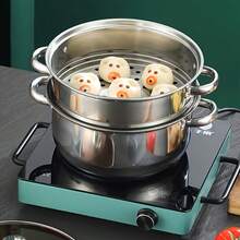 1pc Heat Resistant Cooking Utensil 9.45-Inch Large Stainless Steel Steamer And Soup Pot 2-In-1, Durable, Suitable For Induction Cookers And Gas Stoves, Double-Layer Design With Steaming Basket, Multifunctional Household Kitchen Utensil - Multicolor - View 10