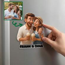 1PC Personalized 2D Acrylic Fridge Magnet Refrigerator Stickers Custom Cartoon Photo - Multicolor - View 8