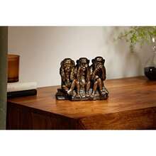 The Hear-No See-No Speak-No Evil Monkeys Statue In Faux Bronze [Kitchen] - Faux Bronze Finish - View 3