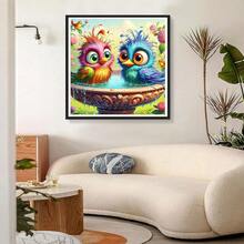 DIY 5D Colorful Birds Diamond Art Kits, Round Full Drill Cartoon Bird Diamond Painting Picture, Flowers Painting By NFUmbersss Art Kits For Adults Beginners Home Wall Decor 12x12 Inch - UCGD429 - 查看 4