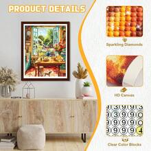 EMIEAUFG Diamond Art Kits For Adults, Cozy Kitchen And Garden View Diamond Painting Kit For  And Beginners, 5D Round Full Drill Craft, Home Wall Decor 12\ X 16\ - SR77 - 查看 6