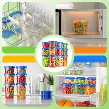 1/3pcs 34/17oz Plastic Food Storage Containers With Rotating Lids, , Reusable Soup Containers With Lids, Leak-Proof/Microwave/Dishwasher - Blue - View 5