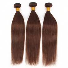 4# Straight Human Hair Weaving Hair Bun, 1/3 Bundle, Light Brown, Wholesale, 100% Brazilian Remy Human Hair Extensions, 14-32 Inches