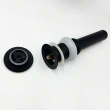 Matte Black 304 Stainless Steel Vessel Sink Drain With Overflow, Pop-Up Lavatory Vanity Drain Stopper - Black - View 8