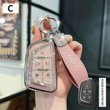 Funda para llavero de Cadillac para XT5 XT6 CT6 XT4 XTS CT5 SRX ATSL, cadena de llaves de coche de TPU sólido, de color, casual y linda, regalo para días festivos - Unitalla - Ver 6