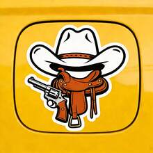 Cowboy Revolver Car Sticker | Showcase Your Hardcore Attitude! Suitable For Car Hood, Fuel Tank Cover, Rearview Mirror, Personalized Car Decal - A - View 8