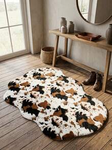 1 件米色纹理绒面地毯 - 蓬松棕色区域地毯 - 可机洗长毛椅/沙发套 - 注意：表面图案随机发货，适用于卧室、客厅，非常适合拍摄，绒面底，是女性家居装饰的理想之选，卧室地毯 - 多色(新) - 查看 3