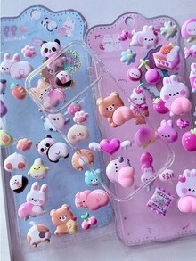 3D Butt-Shaped Stickers, Cute Bear & Rabbit Butt Stickers, Stress Relief Squeeze Toy, DIY Phone Case Decor