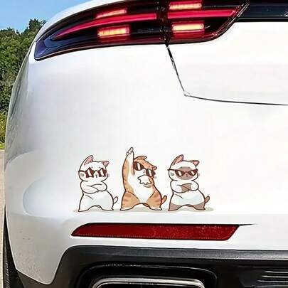 3 قطع ملصقات بشكل قطة جميلة، مناسبة لتزيين السيارات والشاحنات والدراجات النارية والأجهزة المحمولة وصناديق الأدوات والأمتعة والقوارب والأبواب والنوافذ والأشياء المنزلية