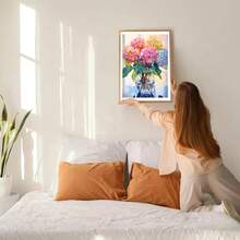 GDYEEH DIY 5D Colorful Flowers Diamond Art Painting Kits, Hydrangea Full Round Drill Sparkling Diamond Painting Picture, Diamond Painting Art Craft Kits For Adults Beginners, Home Wall Decor 12x16inch - USGD100 - 查看 6