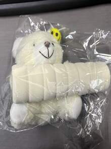 （右侧门把手）可爱小熊造型门把手套，适用于房间门，防撞防静电柔性布料，可爱小熊造型门把手套，适用于公寓门及各种门把手