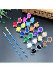 12 Colors Acrylic Paint Set, Finger Painting Board, Washable Graffiti Drawing DIY Craft Paints, Vibrant Colors Suitable For Children, Adults, Artists, Great For Birthday Gifts (12 Random Colors) - Multicolor - View 4