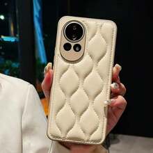 Autumn/Winter 3D Argyle Wave Down Jacket Phone Case Compatible With Huawei Pura50p Phone Case, P60pro Protective Case, Leather M60p New Nova9 Honor Lens Full Coverage M30 Anti-Drop Outer Shell High-End Cute M60 Women Phone Case - Multicolor - View 2