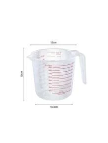 3pcs/Set Plastic Measuring Cups, Transparent With Measurement Markings, Kitchen Baking Measurement Tool Set - White - View 3
