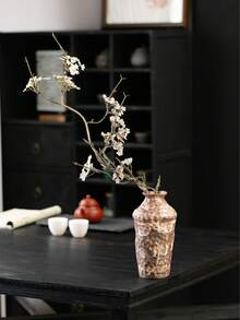 Maceta de cerámica rústica hecha a mano, pequeño jarrón para plantas hidropónicas, decoración del hogar estilo japonés, soporte antiguo para flores, exhibición de ceremonia del té - Multicolor - Ver 3