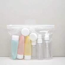 11件套/80毫升可重复灌装旅行洗漱套装，包含独立的沐浴和个人护理瓶