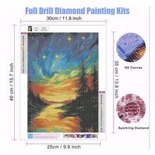 Dlylust Tree Night Diamond Art Painting Kits For Adults - Full Drill Diamond Dots Paintings For Beginners, Round 5D Paint With Diamonds Pictures Gem Art Painting Kits DIY Crafts Kits 12x16inch - 星夜 - 查看 5