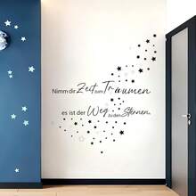 HPNIUB Wandtattoo Sprüche Nimm dir Zeit zum Träumen Wandtattoo Schlafzimmer Aufkleber Selbstklebend Wandaufkleber Wandsticker Wandtattoo Wohnzimmer Sprüche Zitate Wandsticker Flur und Diele - D - Übersicht 6