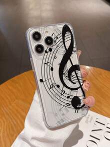 Music Note Painted Transparent Minimalist Fashion Creative Shockproof Phone Case Compatible With IPhone 17/17 Pro/17 Pro Max, 16/11/16 Pro/16 Plus/16 Pro Max/16e, 15 Pro Max, 13/14/12/XS/XR/7G/8P, Galaxy 11/12 Pro/12/12X/13 Pro/14 Pro/15 Pro/X3 Pro, Redmi 10/9/Note 9/12C/Note 11 Pro/Note 8 Pro/9C/9A - Multicolor - View 8