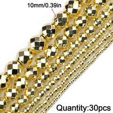 30/50/100/200/300颗水镀圆形切割珠子，钻孔刻面珠子，手工DIY首饰制作材料，手工串珠，赤铁矿，项链散珠 - diy - 查看 9