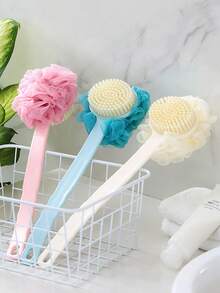 Long Handle Soft Bristle Shower Brush, Exfoliating Bath Brush - Multicolor - View 10