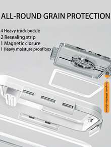 Bread Box, Sealed Bread Storage Container, Flip Lid Bread Organizer, Kitchen Countertop Bread Box, Homemade Bread, Cookies, Grains, And Fruits - Transparent - View 7