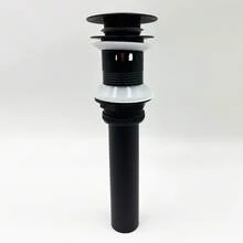 Matte Black 304 Stainless Steel Vessel Sink Drain With Overflow, Pop-Up Lavatory Vanity Drain Stopper - Black - View 2