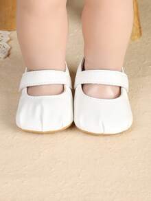 0-12 Months Infant Shoes, Minimalist Leather Shoes For Infant Girls, Durable Anti-Slip Soft Sole Toddler First Walking Shoes - White - View 5